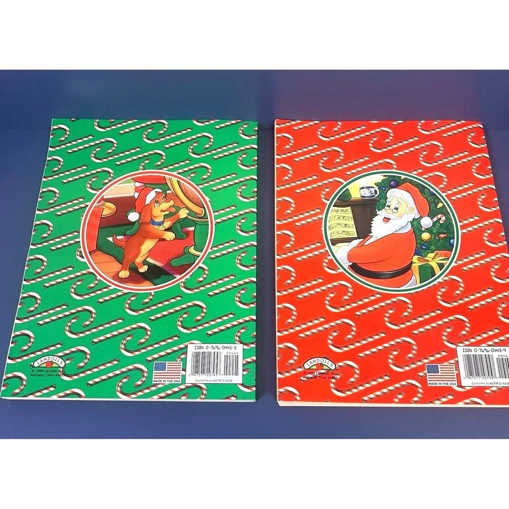 Vintage‎ jumbo Christmas coloring and activity book Landolls 1993 edition puppy